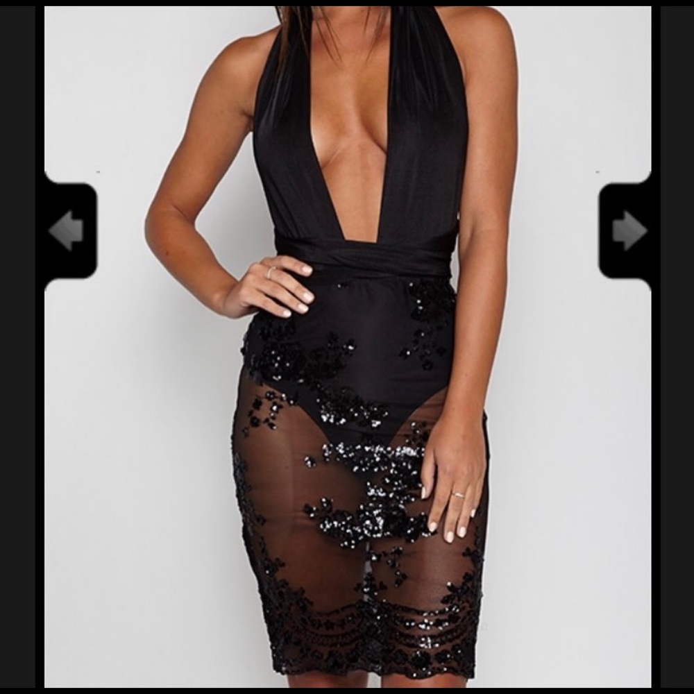 Wrap around sequin dress